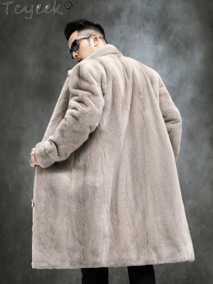 High-End Men's Mink Fur Coat