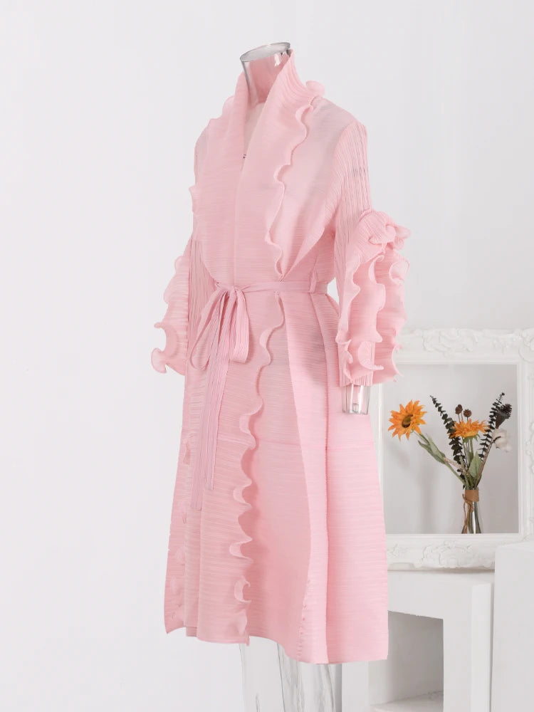 Elegant Ruffled Maxi Dress for Women - 2024 Autumn Collection