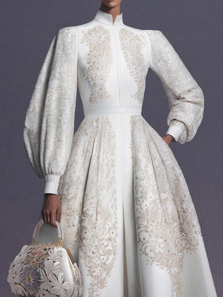 Vintage Floral A-Line Party Dress