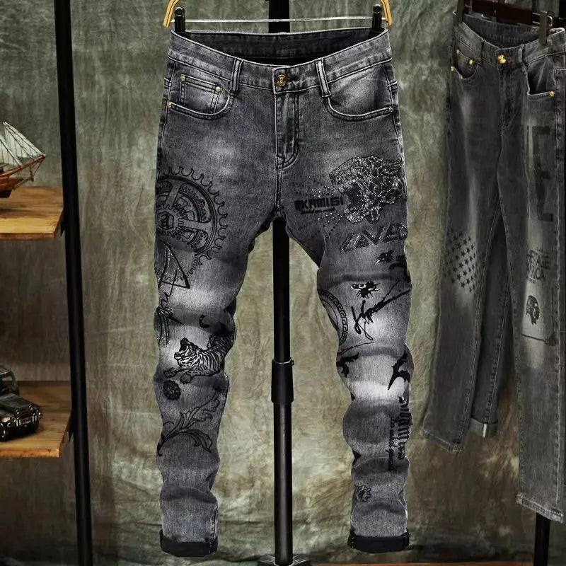 Stylish Men's Cargo Vintage Denim Trousers