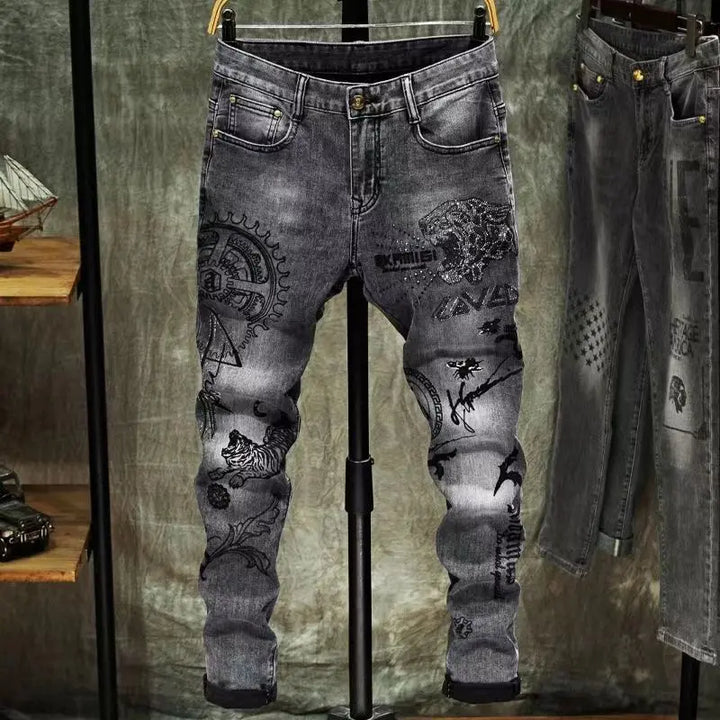 Stylish Men's Cargo Vintage Denim Trousers