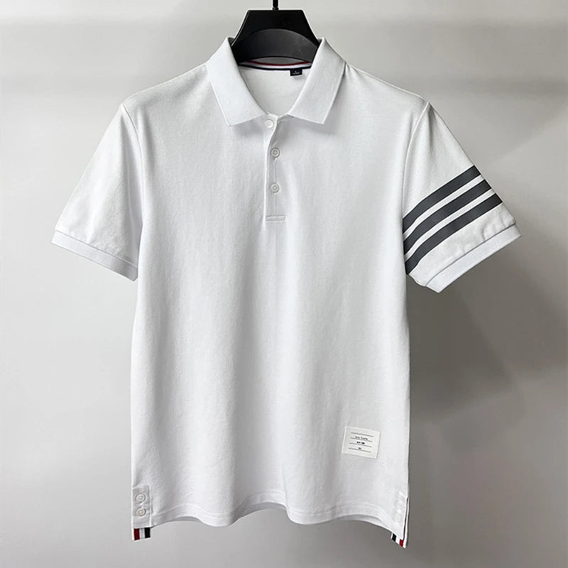 Luxury 100% Cotton Polo Shirt - Men's Summer Fashion