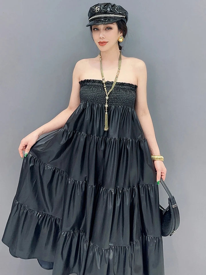 Stay Chic and Warm with our SHENGPALAE Pu Leather Skirt - 2024 Winter Collection