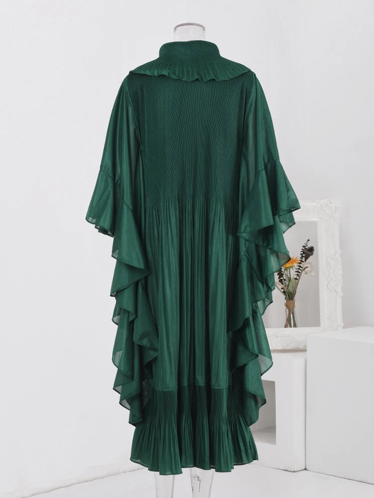 Elegant Ruffled Pleated Dress for Women - Spring 2024 Collection