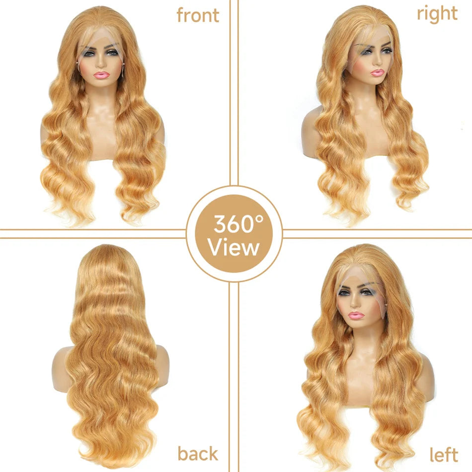 Honey Blonde Lace Front Wig 32 Inch Body Wave