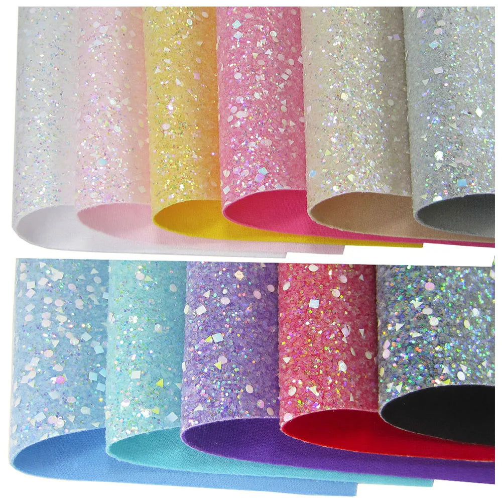 Chunky Glitter Fabric for Crafts - Shiny & Elastic