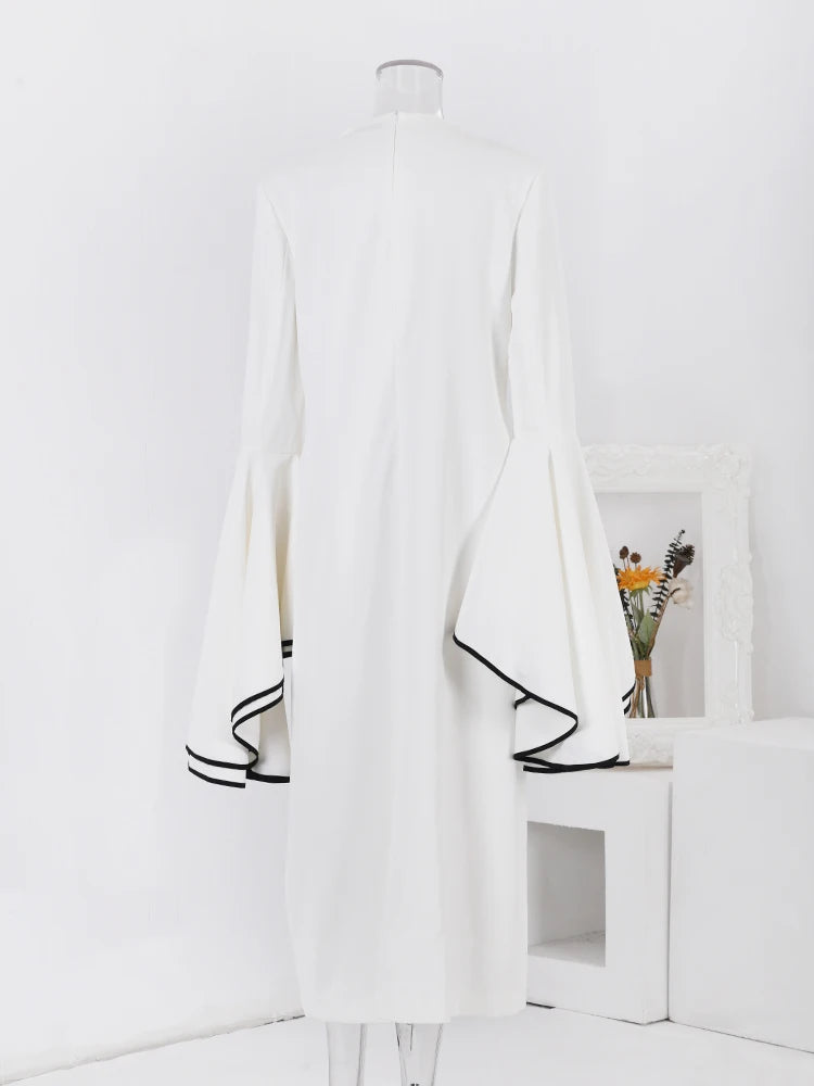 LANMREM Elegant White Flare Dress - 2024 Spring Collection