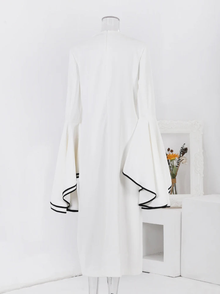 LANMREM Elegant White Flare Dress - 2024 Spring Collection