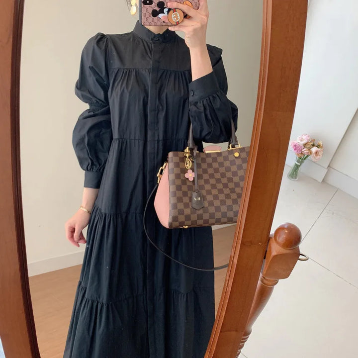 Chic Korean French Pleated Dress