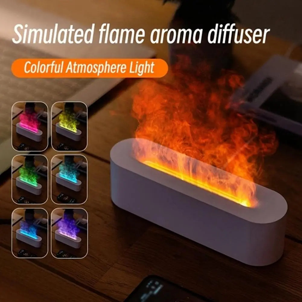 Transform Your Space with the Flame Air Humidifier - USB Ultrasonic Cool Mist Essential Oil Diffuser