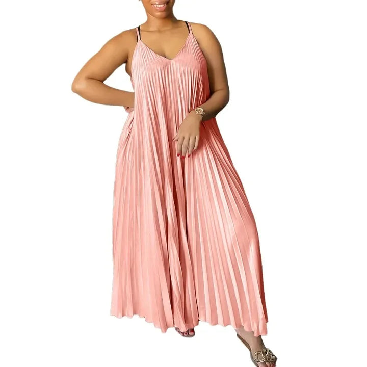 Gorgeous African Pleated Maxi Dress - Perfect for Summer Vacation!