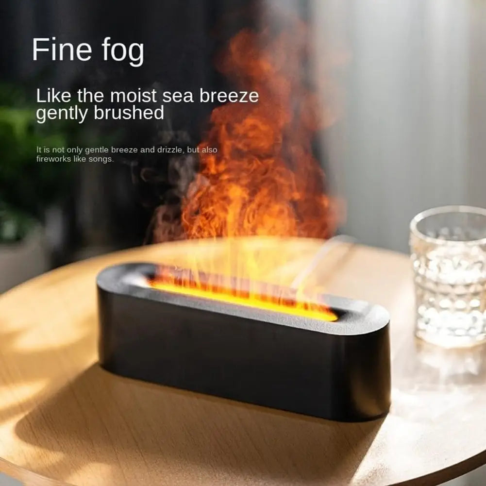 Transform Your Space with the Flame Air Humidifier - USB Ultrasonic Cool Mist Essential Oil Diffuser