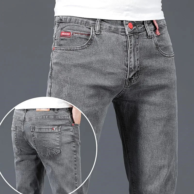 Korean Men's Slim Fit Denim Jeans