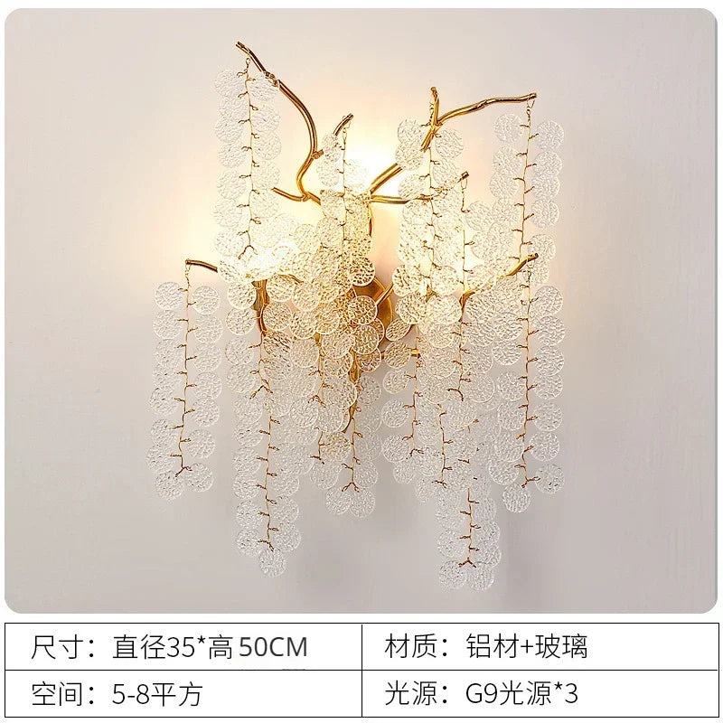 Luxury Crystal Wall Lamp Decoration Bedroom G9 Led Bulb Wall Sconces Interior Lighting Decoration For Wall Light Indoor