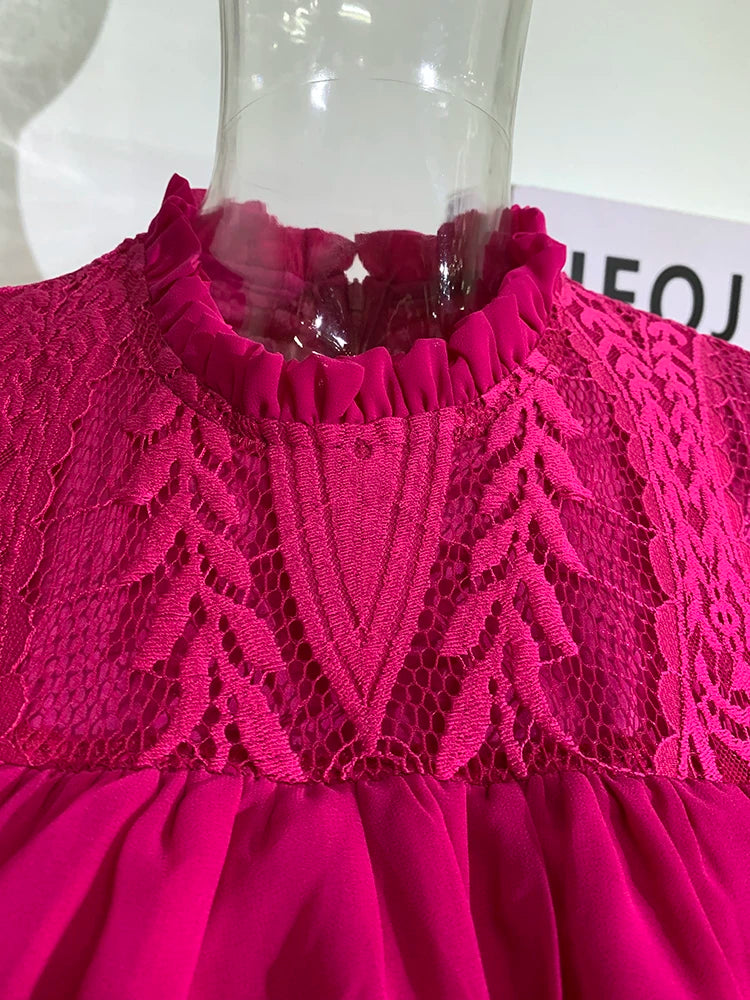 Stylish Hollow Out Ruffled Maxi Dress for Women - 2023 Summer Collection