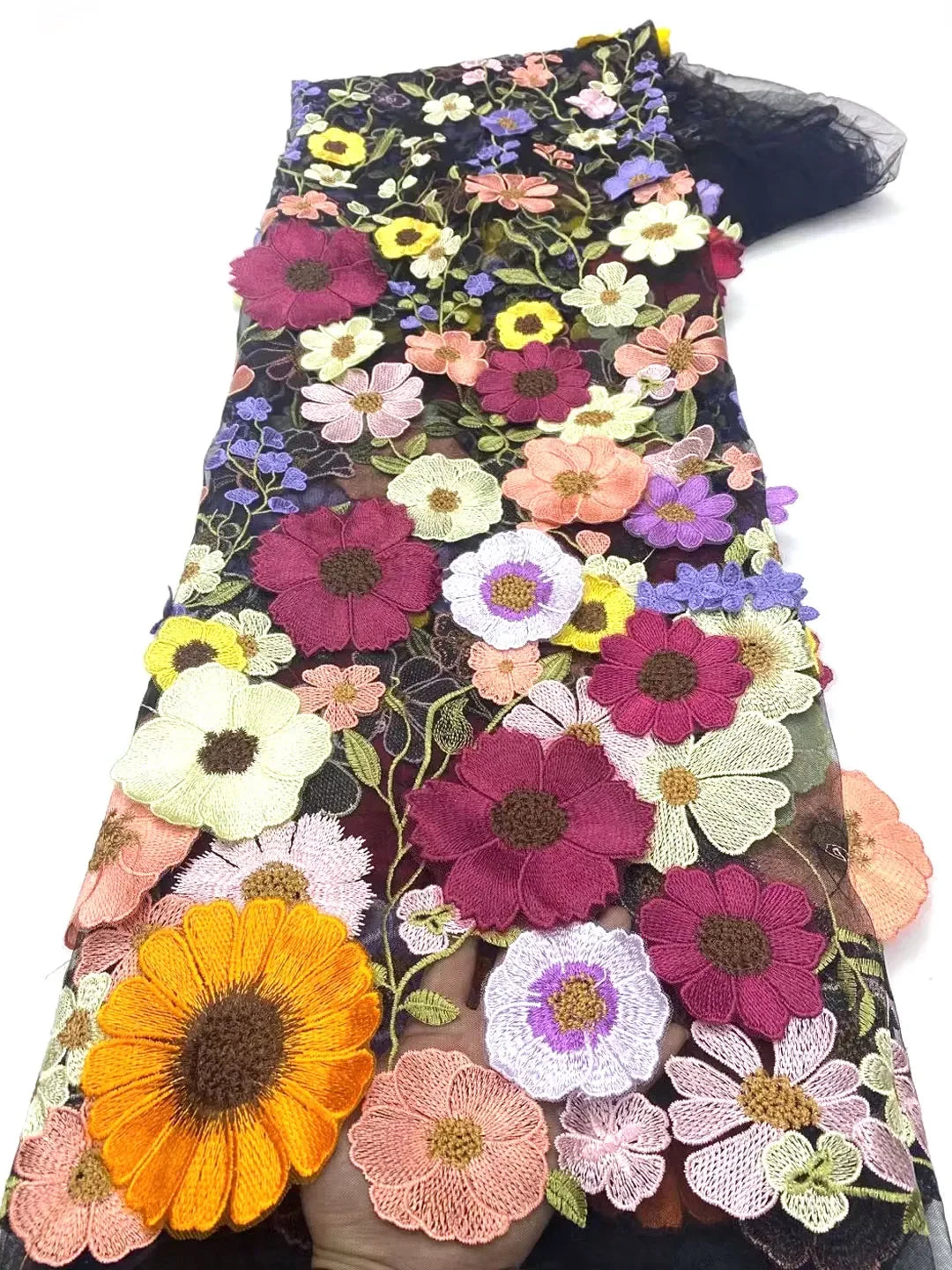 Luxury African 3D Flower Lace Fabric