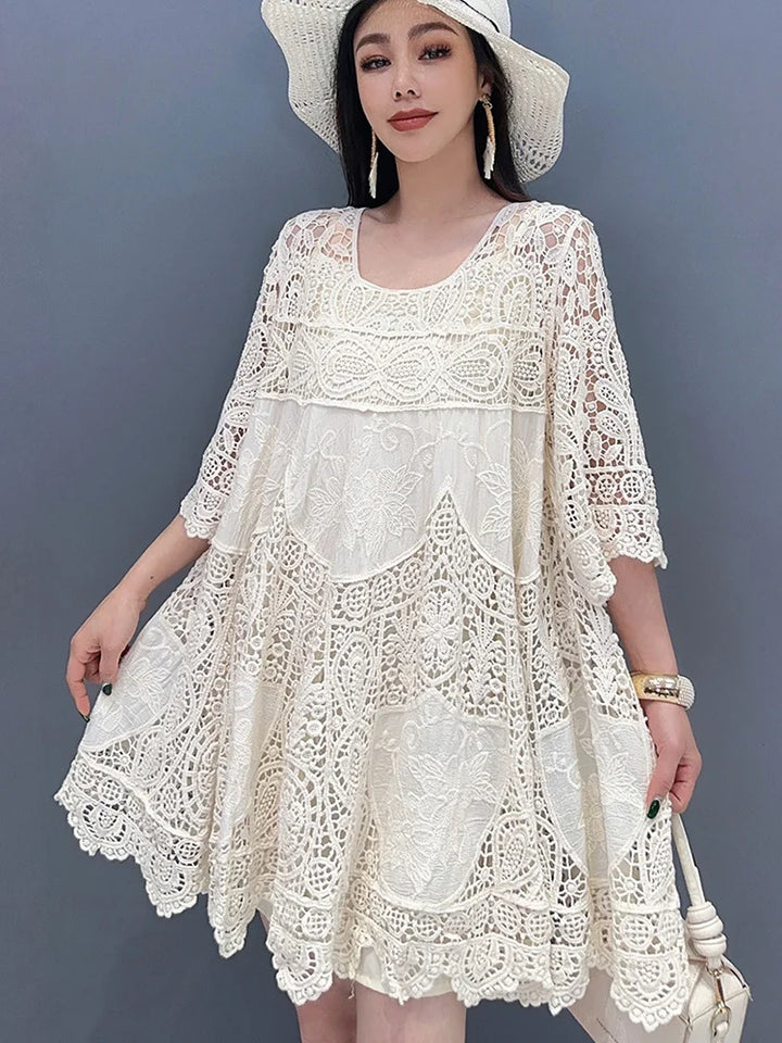 2024 Spring Lace Dress | Cute & Elegant | Loose Fit | SHENGPALAE