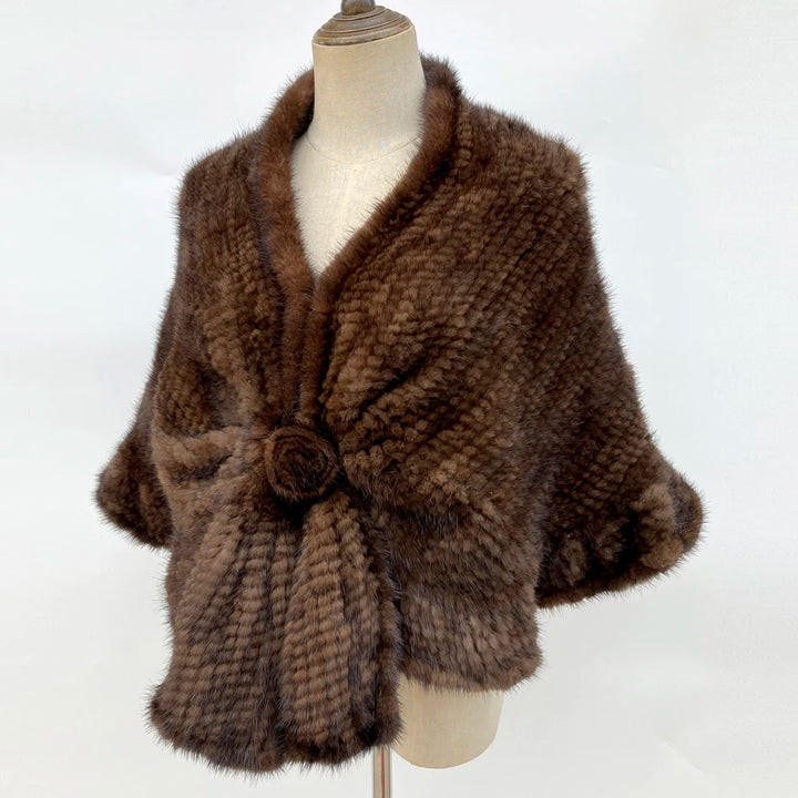 Luxury Winter Mink Fur Shawl Scarf