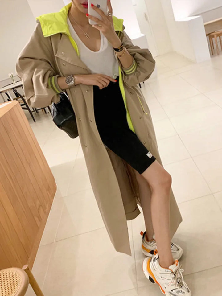 Hot Sell Korean Khaki Trench Coat