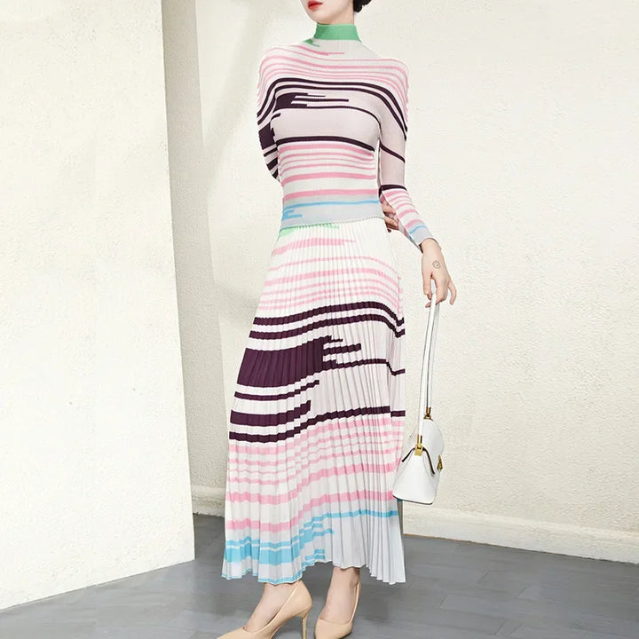 2023 Spring Miyake Pleated Skirt Set