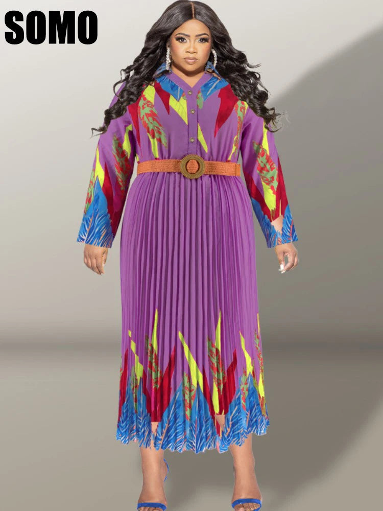 Temperament Print Plus Size Dress - Wholesale Dropshipping