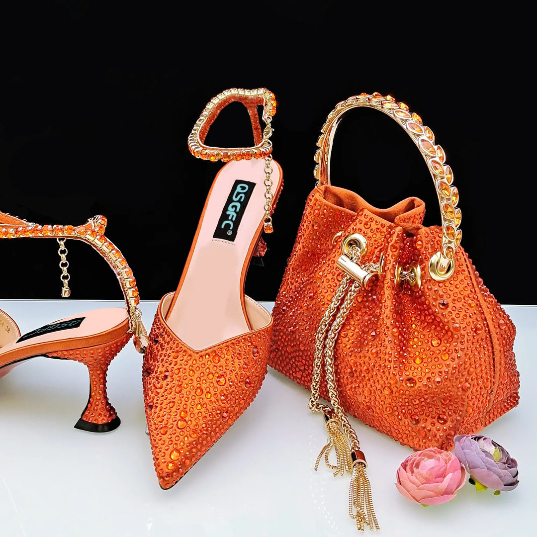 Stylish Pointed Shoes & Bag Set - Perfect for Weddings!