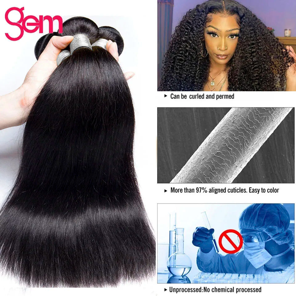 Premium Peruvian 100% Human Hair Bundle Deal - 30 Inch Straight Weave for Black Women