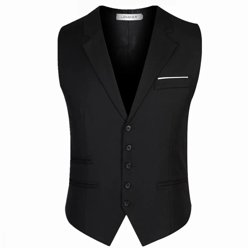 Dress Vests For Men Slim Fit Mens Suit Vest Male Waistcoat Gilet Homme Casual Sleeveless Formal Business Jacket Plus Size M-6XL