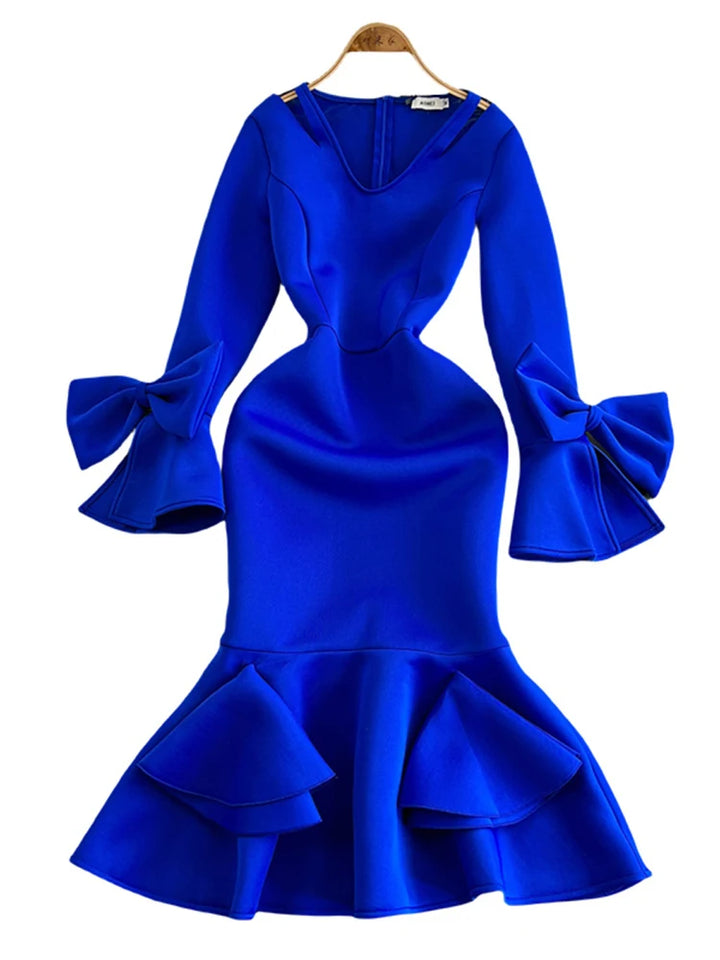 XFPV Women's Elegant Ruffled Dress - Autumn 2024