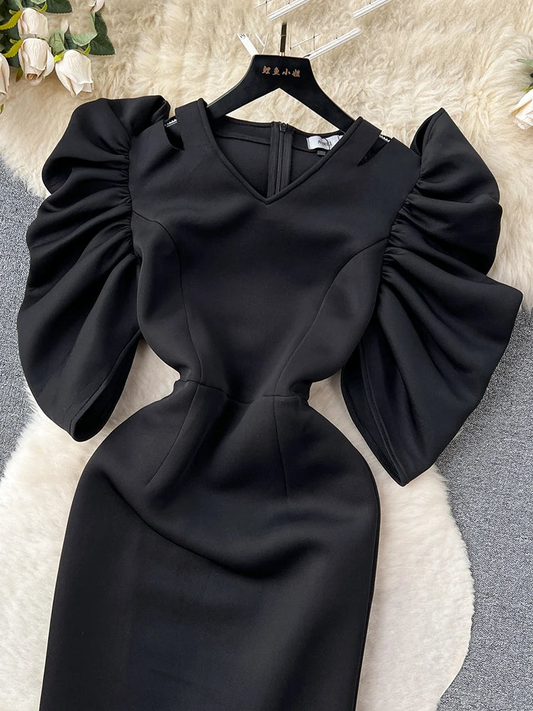 XFPV Women Vintage High Waist A-line Dress