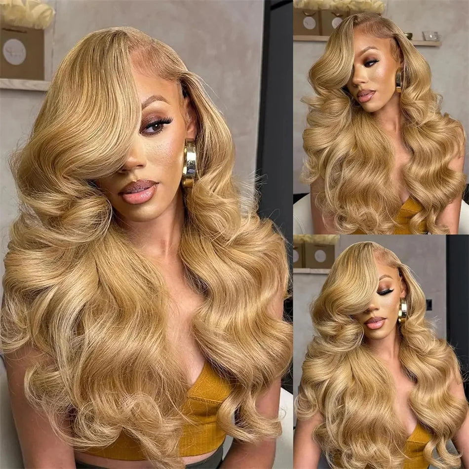 Honey Blonde Lace Front Wig 32 Inch Body Wave