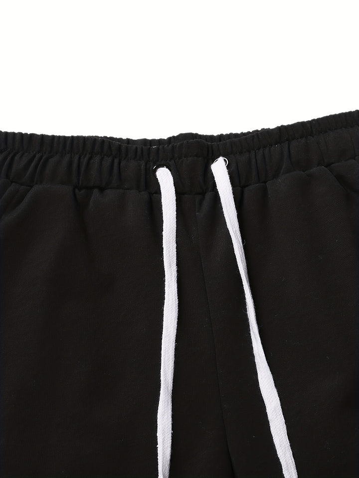 Chic Side-Striped Joggers, Men's Casual Waist Drawstring Sports Pants Sweatpants