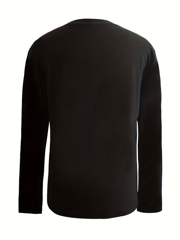 Plus Size Casual T-shirt, Women's Plus Leopard Heart & Floral & Letter Print Long Sleeve Round Neck Slight Stretch T-shirt