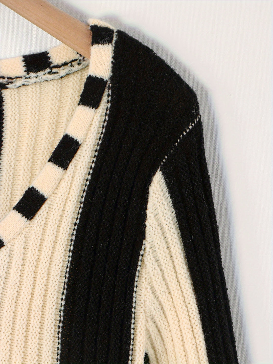 Stripe Color Block Dress, Bodycon Crew Neck Long Sleeve Dress, Women's Clothing