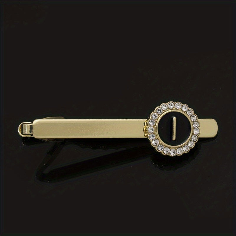 Men's Tie Clip Zirconia Initial Letter Lapel Clip Tie Clip Tie Accessories