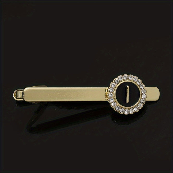 Men's Tie Clip Zirconia Initial Letter Lapel Clip Tie Clip Tie Accessories