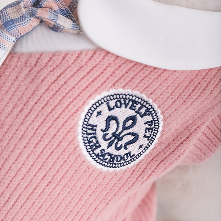 Sweet Bowknot Dog Sweater Dress, Winter Warm Pet Clothes, Costume For Small Medium Large Dog & Cat