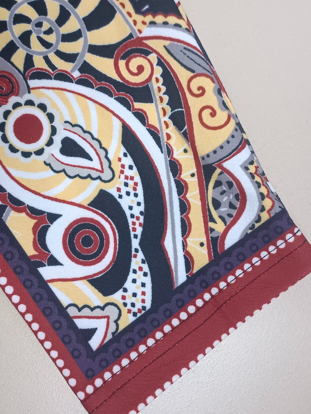 Plus Size Boho Dress, Women's Plus Cross & Paisley Print Long Sleeve Notched Neck Slight Stretch Maxi Slim Fit Dress