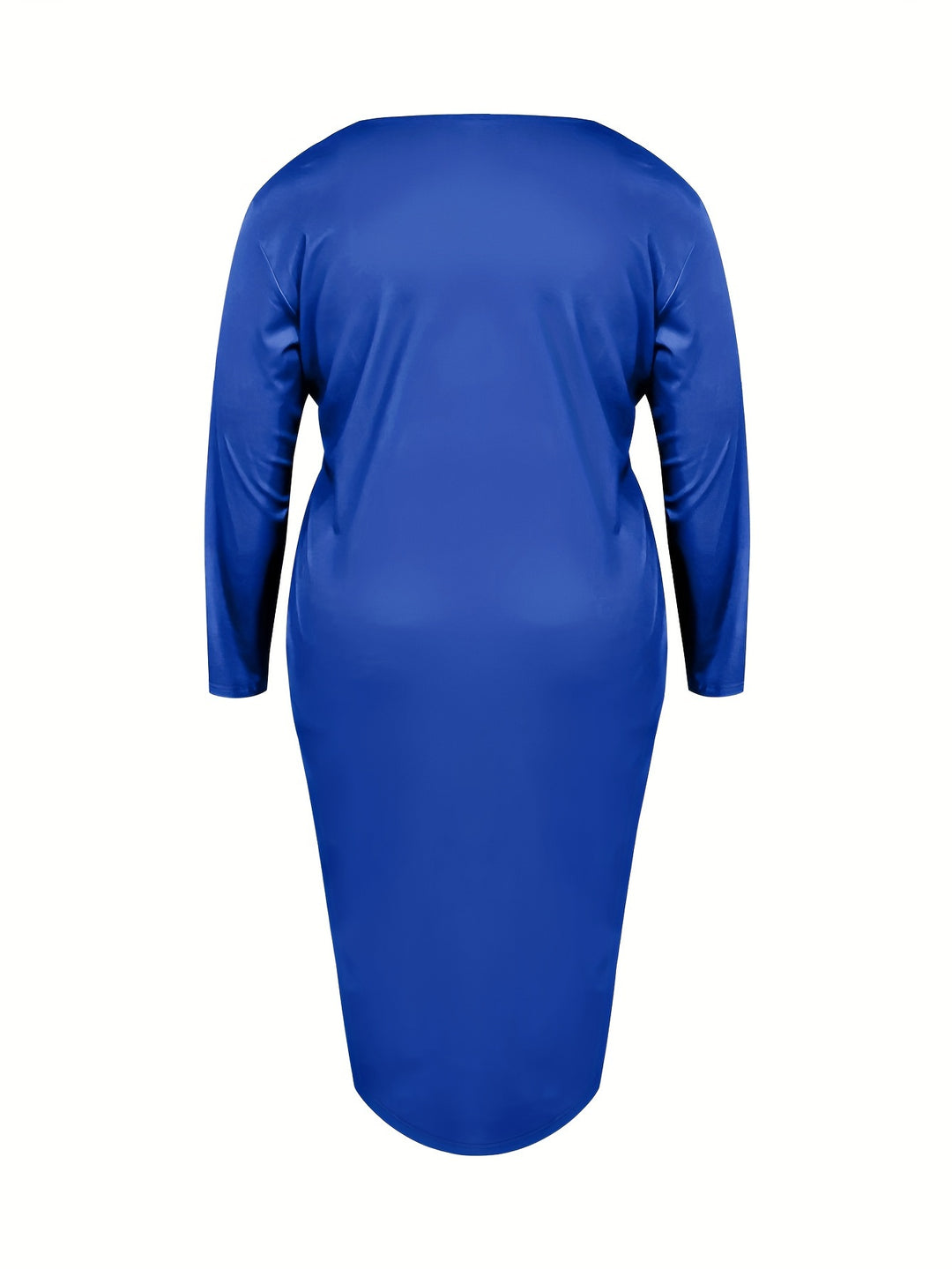 Stylish Plus Size Bodycon Dress with Zip Front and V Neck, Perfect for Casual Wear - Women's Plus Size Clothing