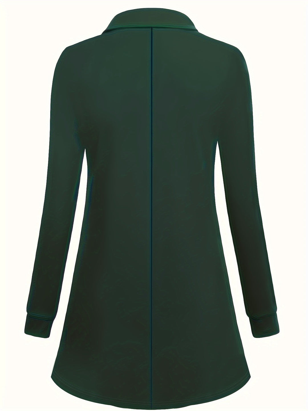 Solid Button Front Pleated Top, Casual Long Sleeve Top For Spring & Fall, Women's Clothing