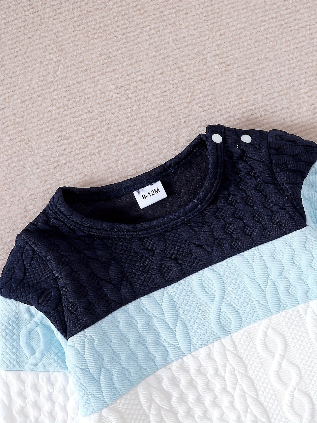 Toddler Baby Boys Stylish Outfit - Long Sleeve Stitching Pullover + Ripped Jeans Set