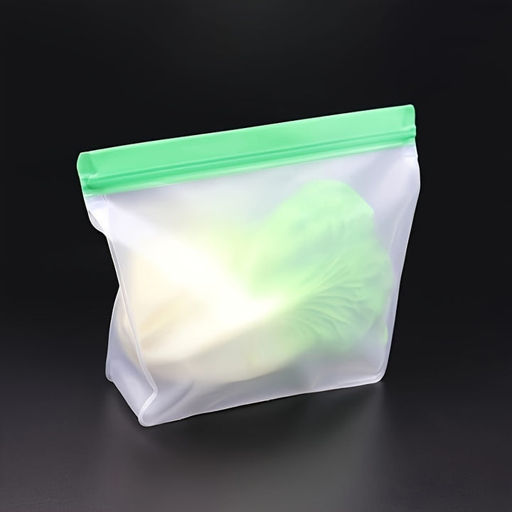 Reusable Silicone Food Storage Bag, Leak Proof And Reusable Freezer Bag, Travel/home Storage Bag -1 Reusable Gallon Bag/1 Reusable Sandwich Bag/1 Reusable Snack Bag (excluding Bisphenol A)