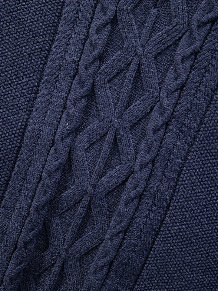 Casual Sleeveless V-Neck Sweaters, Men's Vertical Stripe Knit Vest