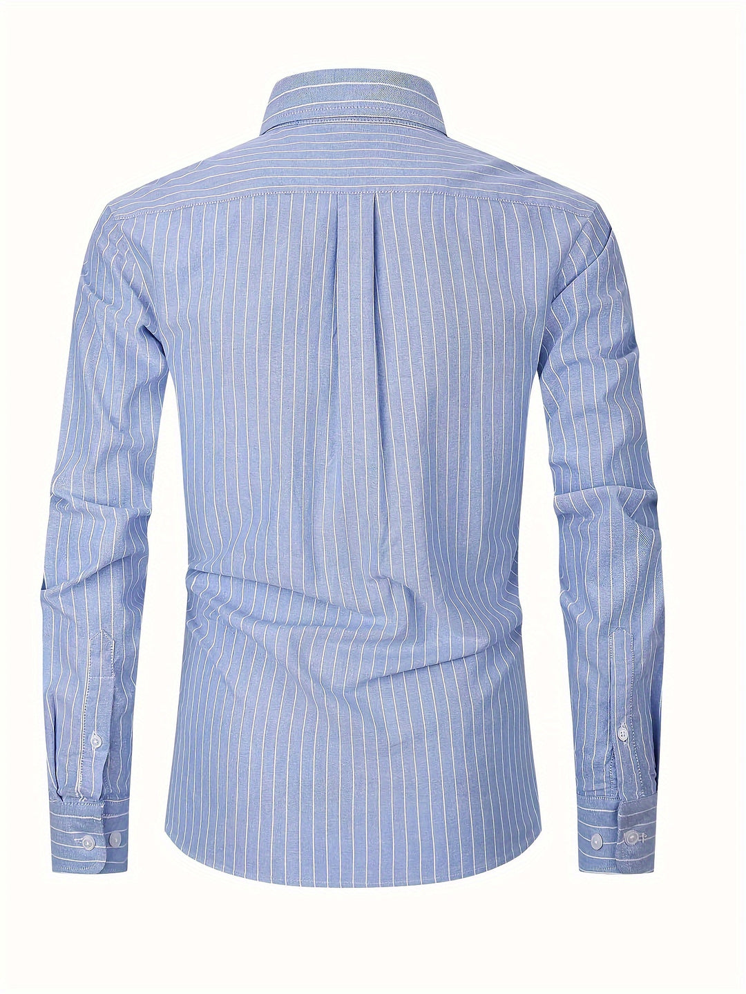 Men's Stylish Stripe Pattern Shirt, Casual Breathable Lapel Button Up Long Sleeve Shirt Top For City Walk Street Hanging Outdoor Activities