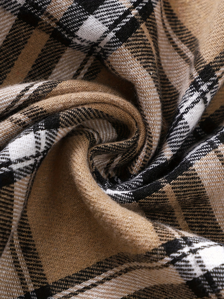 Girls' Asymmetric Plaid Stitching Short Sleeve Casual Dress For Party Holiday Outfit (Dress Length Measured Excluded The Asymmetrical Part)