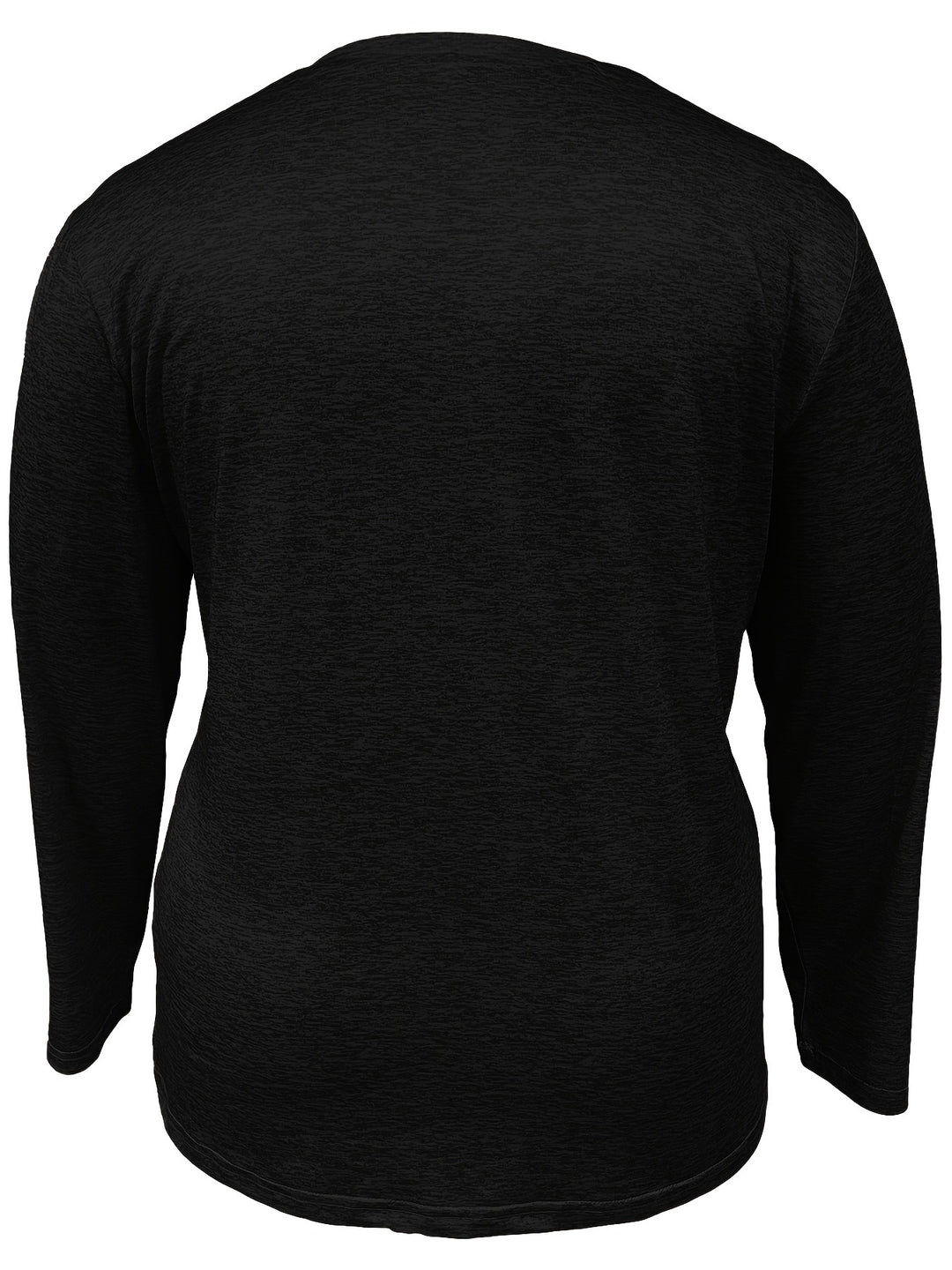 Plus Size Casual T-shirt, Women's Plus Heart Print Long Sleeve Round Neck Medium Stretch T-shirt