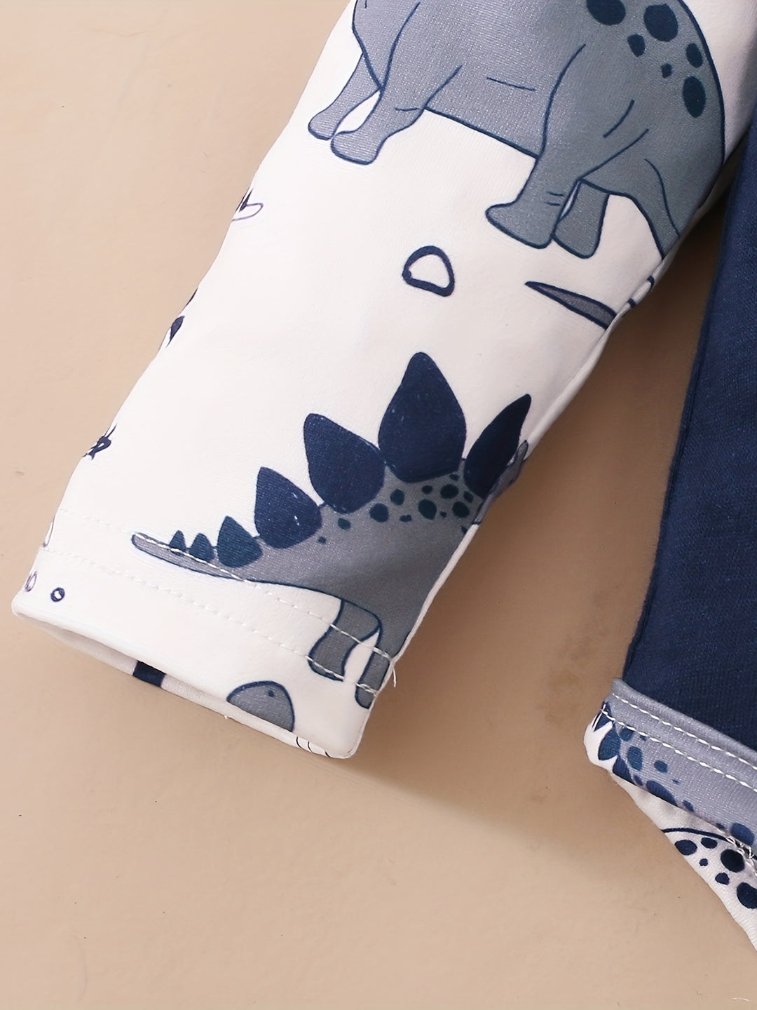 Infant Baby Boy's Cotton Casual Three-piece Set, Dinosaur Letter Print Romper  + Trousers + Hat