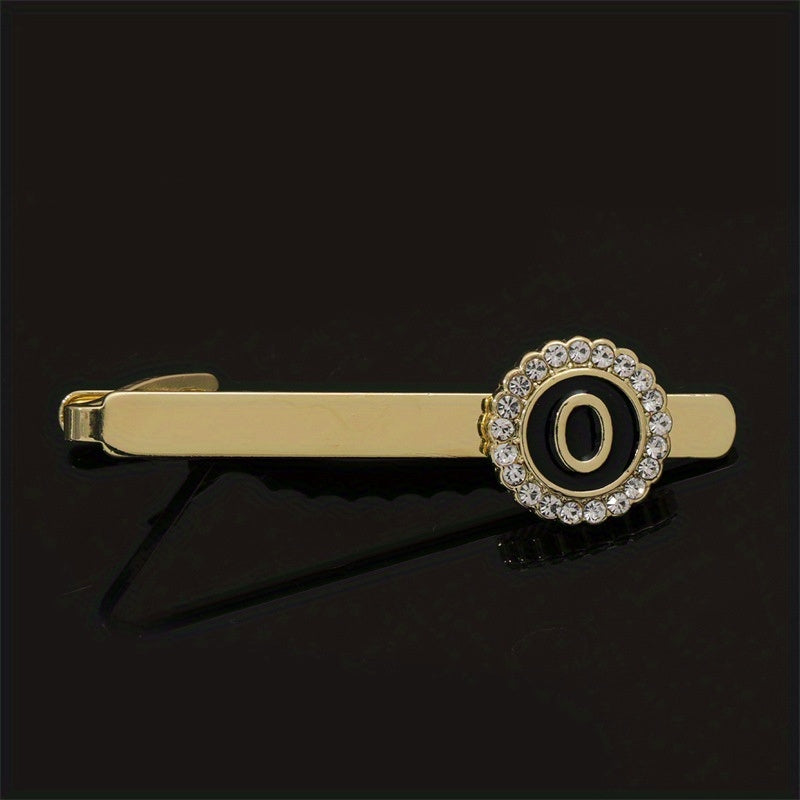 Men's Tie Clip Zirconia Initial Letter Lapel Clip Tie Clip Tie Accessories