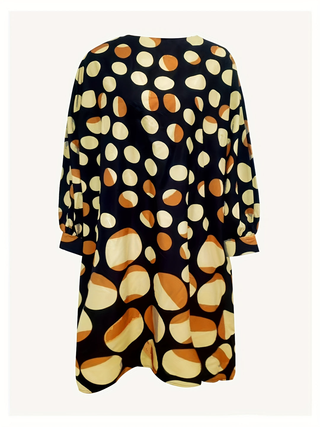 Stylish Polka Dot Dress for Women, Perfect for Casual Wear, Asymmetrical Long Sleeve Design