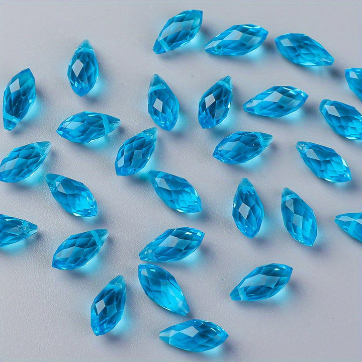 About 100pcs Teardrop Shape Pendants, Imitation Crystal Pendant 6*12mm AB Color Beads Pendants Jewelry Making DIY Supplies For Earrings Necklace Bracelet